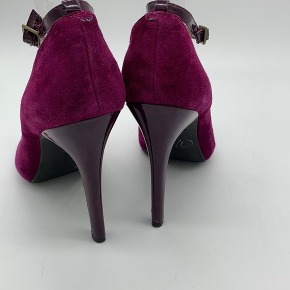BCBGeneration Fuchsia Suede Ankle Strap Heels - Picture 7 of 10